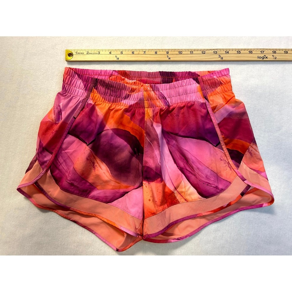 Athlet Printed Mesh Racer Run Shorts 4" Workout Running Watercolor Size Small - Picture 11 of 13